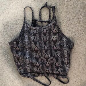 Til You Collapse cross tie crop top